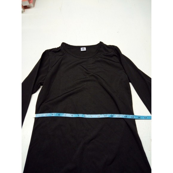 GOLD MEDAL INTERNATIONAL Black KNIT Long Sleeve BASE LAYER T-Shirt Sz Medium - Picture 3 of 5